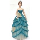 Quinceanera Cake Topper Light-Up Figurine Turquoise Mis Quince Cake Anos Decoration